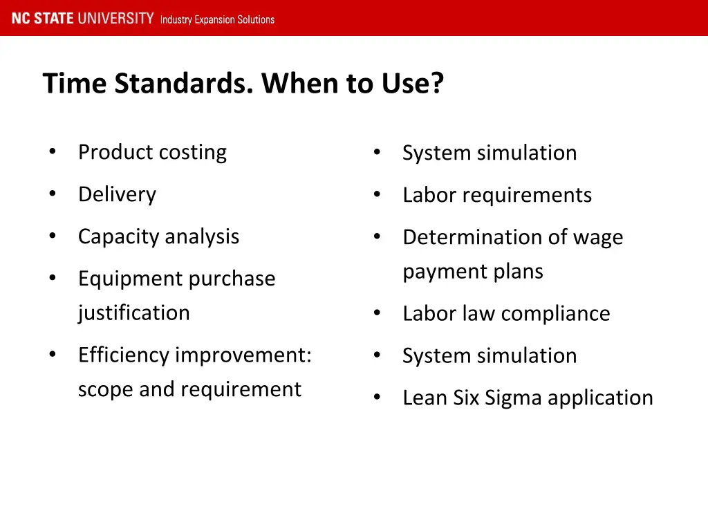 time standards when to use