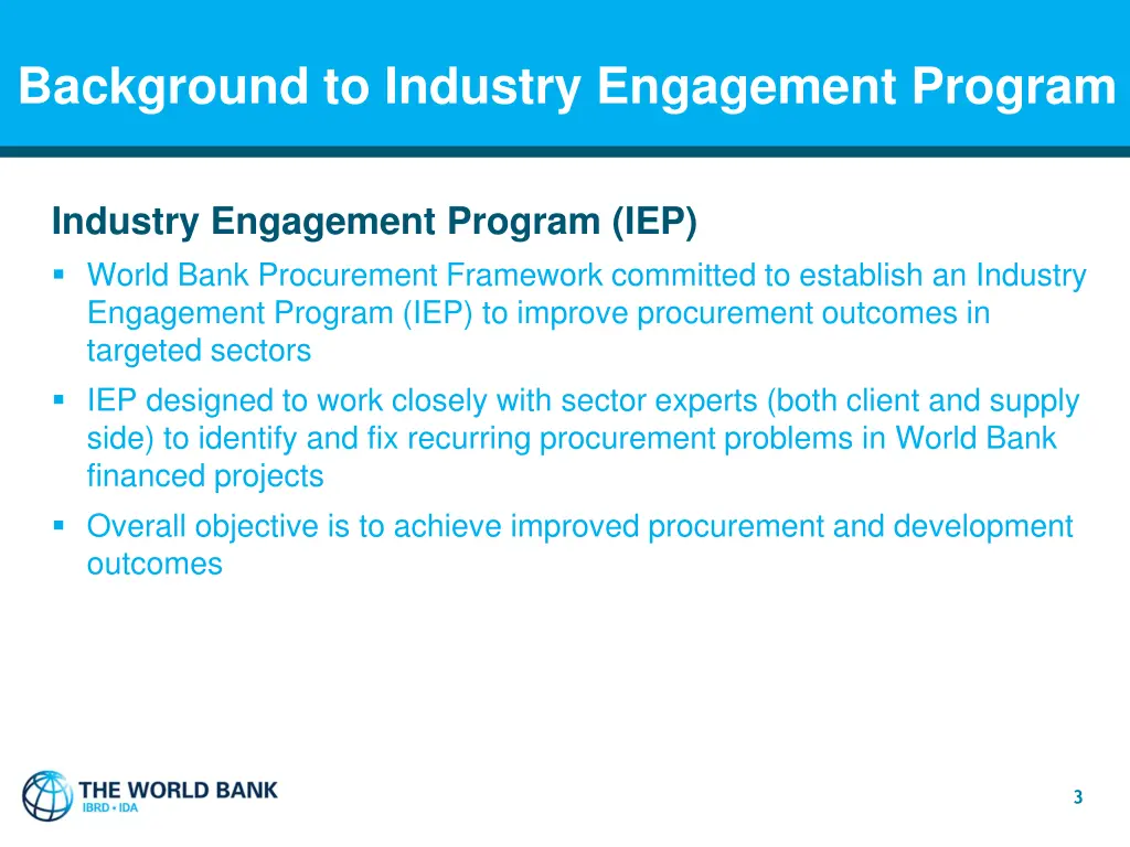 background to industry engagement program