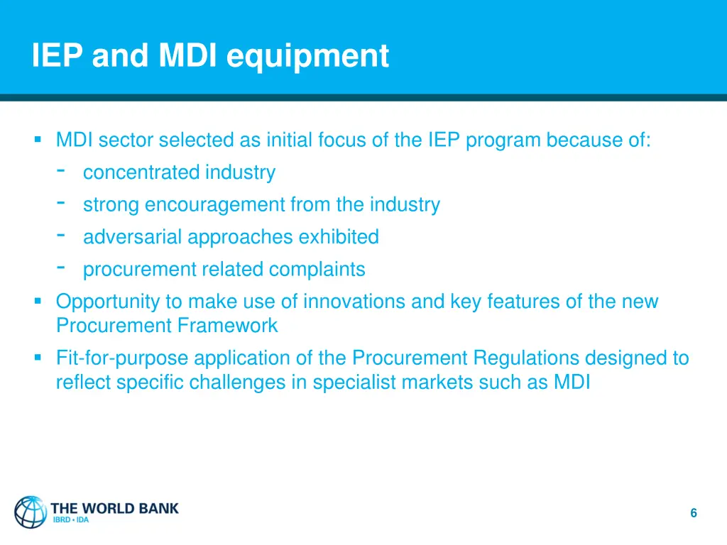 iep and mdi equipment