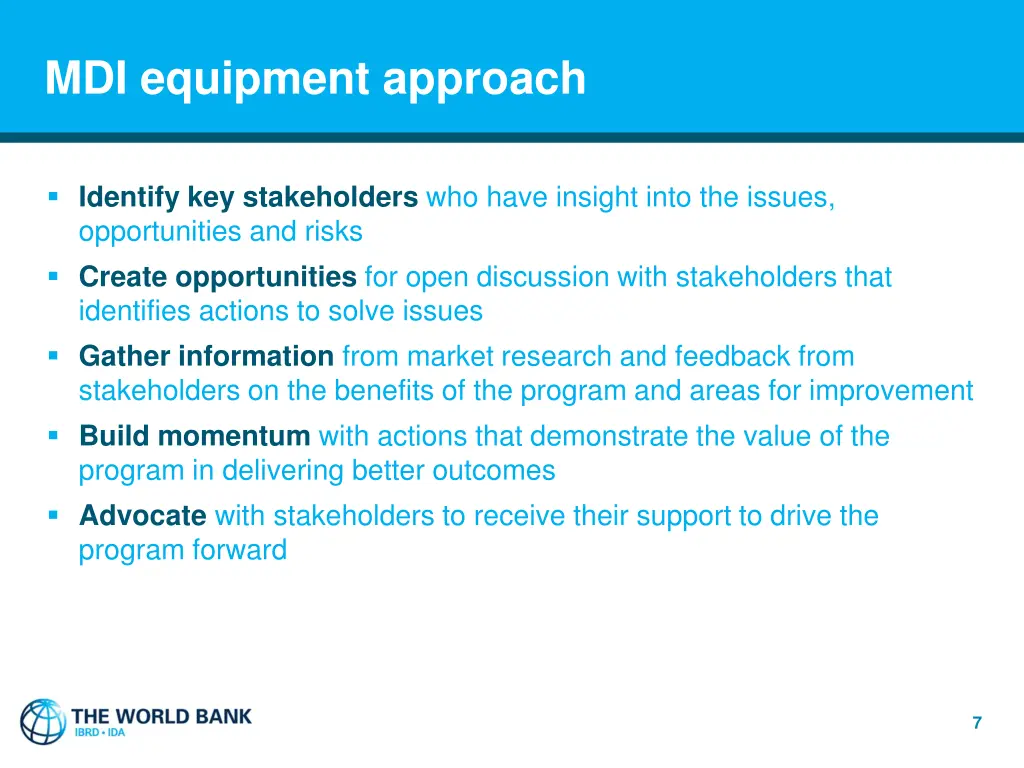 mdi equipment approach