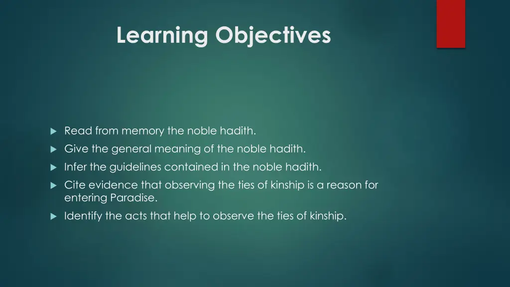 learning objectives