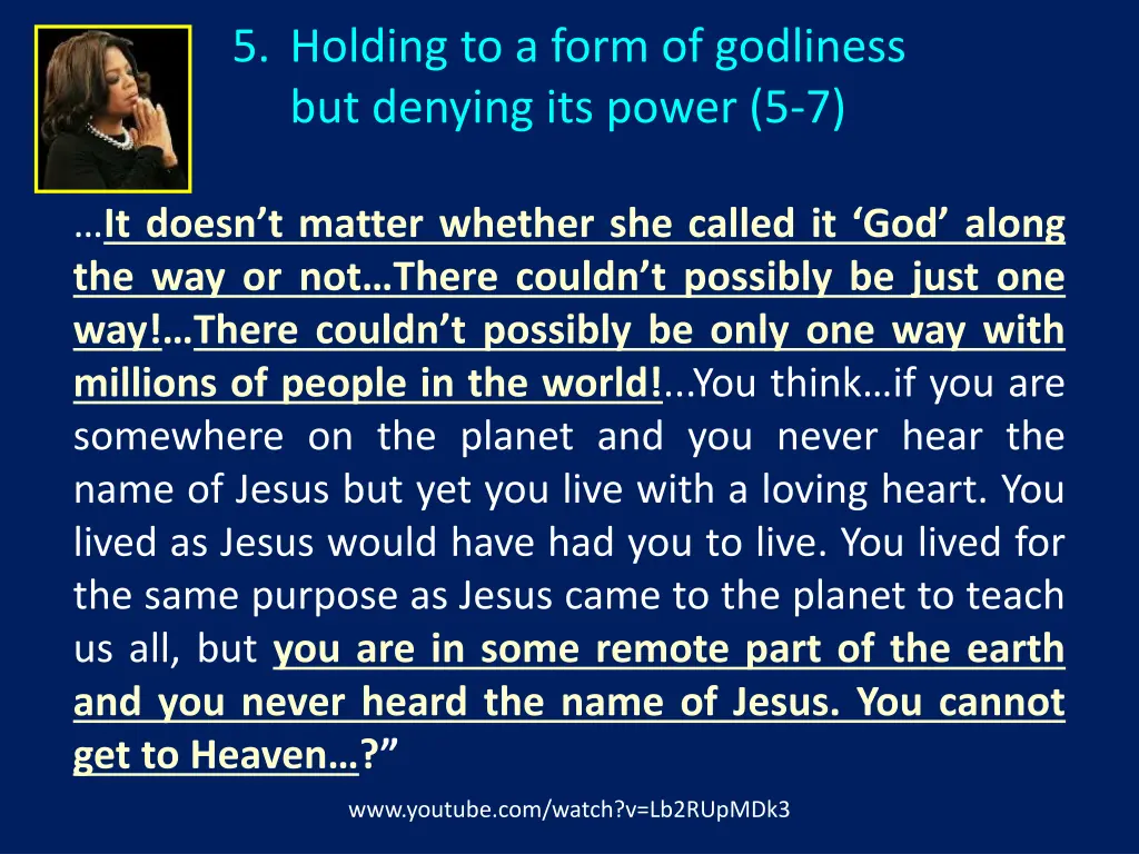 5 holding to a form of godliness but denying 1
