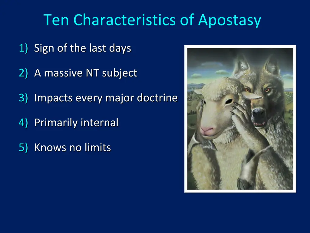 ten characteristics of apostasy