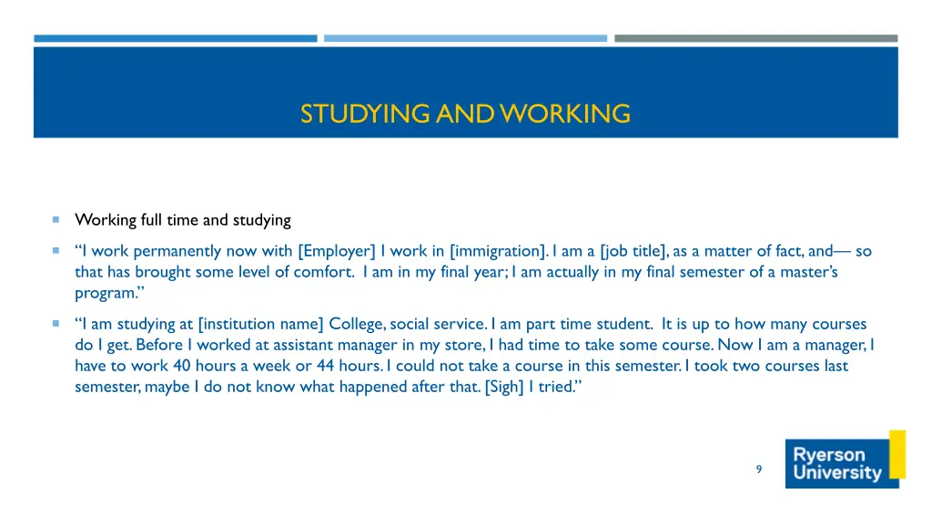 studying and working
