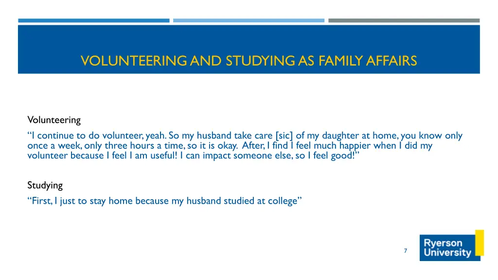 volunteering and studying as family affairs
