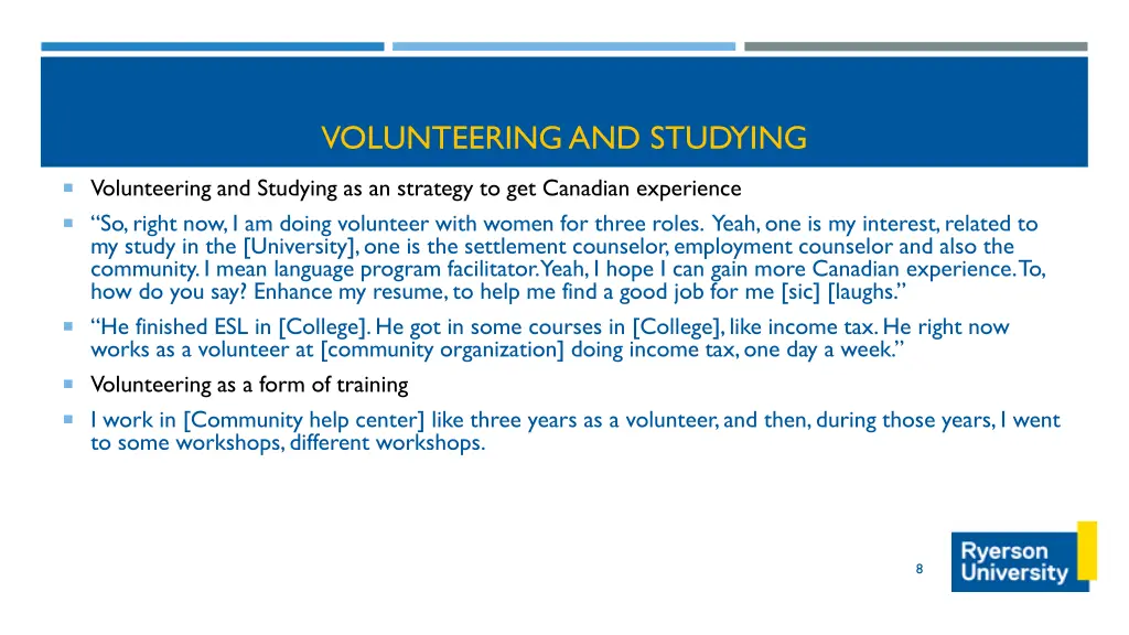 volunteering and studying