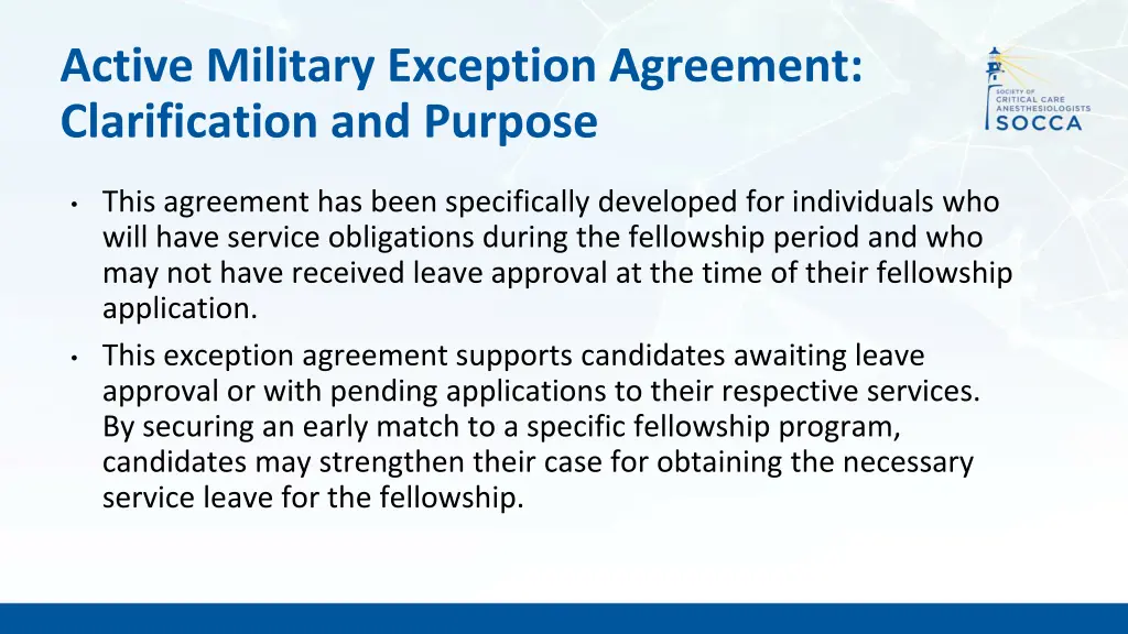 active military exception agreement clarification