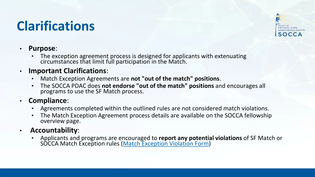 clarifications