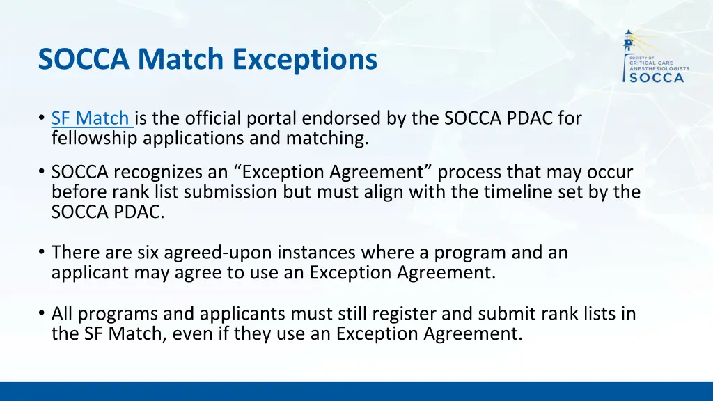 socca match exceptions