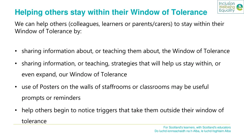 helping others stay within their window