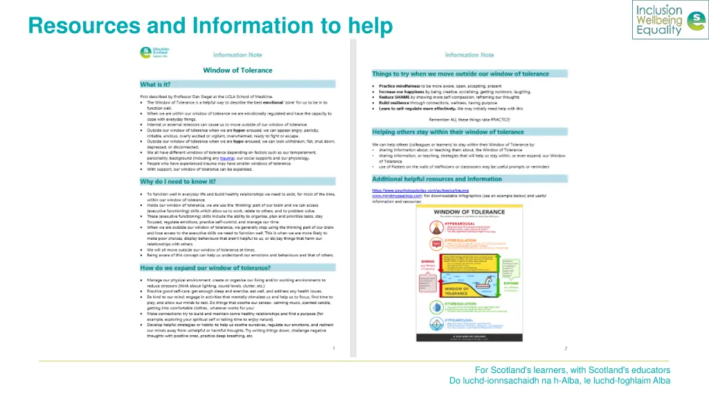 resources and information to help