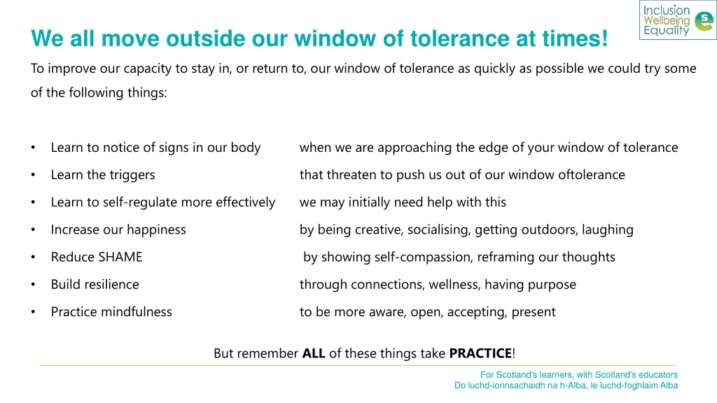 we all move outside our window of tolerance