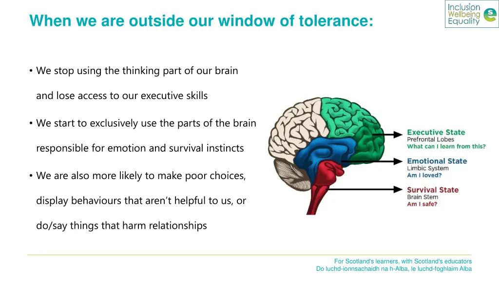 when we are outside our window of tolerance