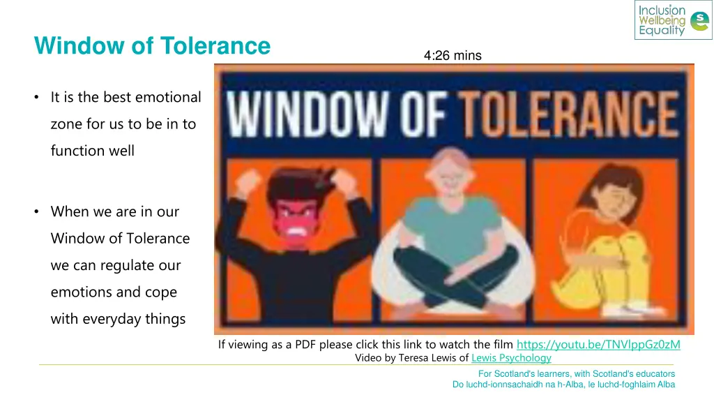 window of tolerance