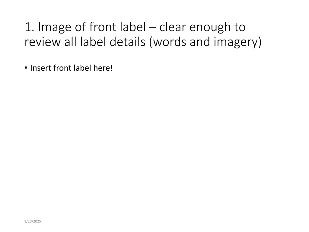 1 image of front label clear enough to review