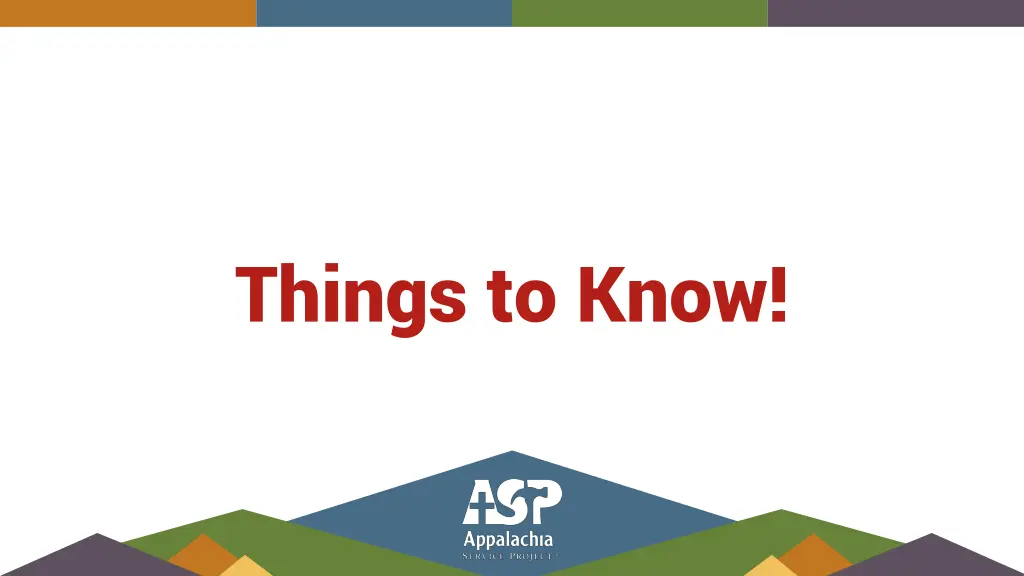 things to know