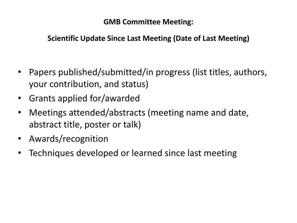 gmb committee meeting