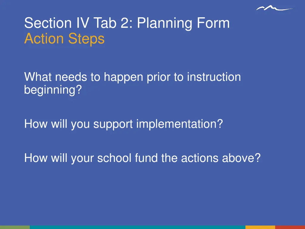 section iv tab 2 planning form action steps 1