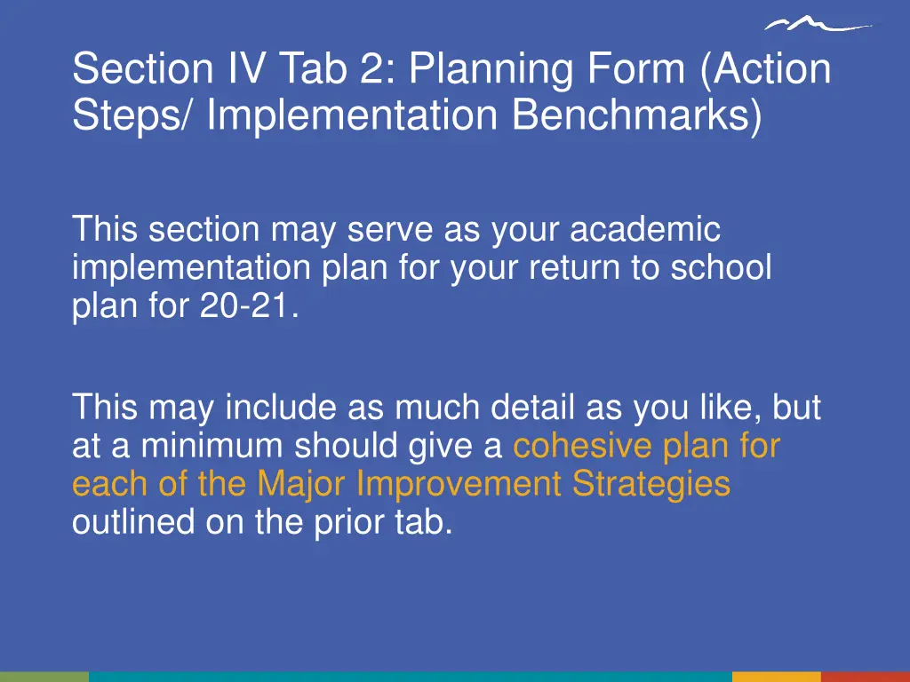 section iv tab 2 planning form action steps