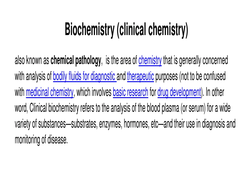 biochemistry clinical chemistry 1