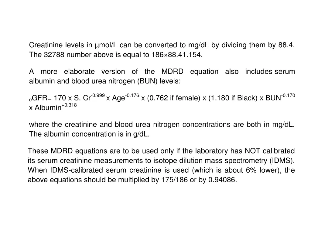 creatinine levels in mol l can be converted