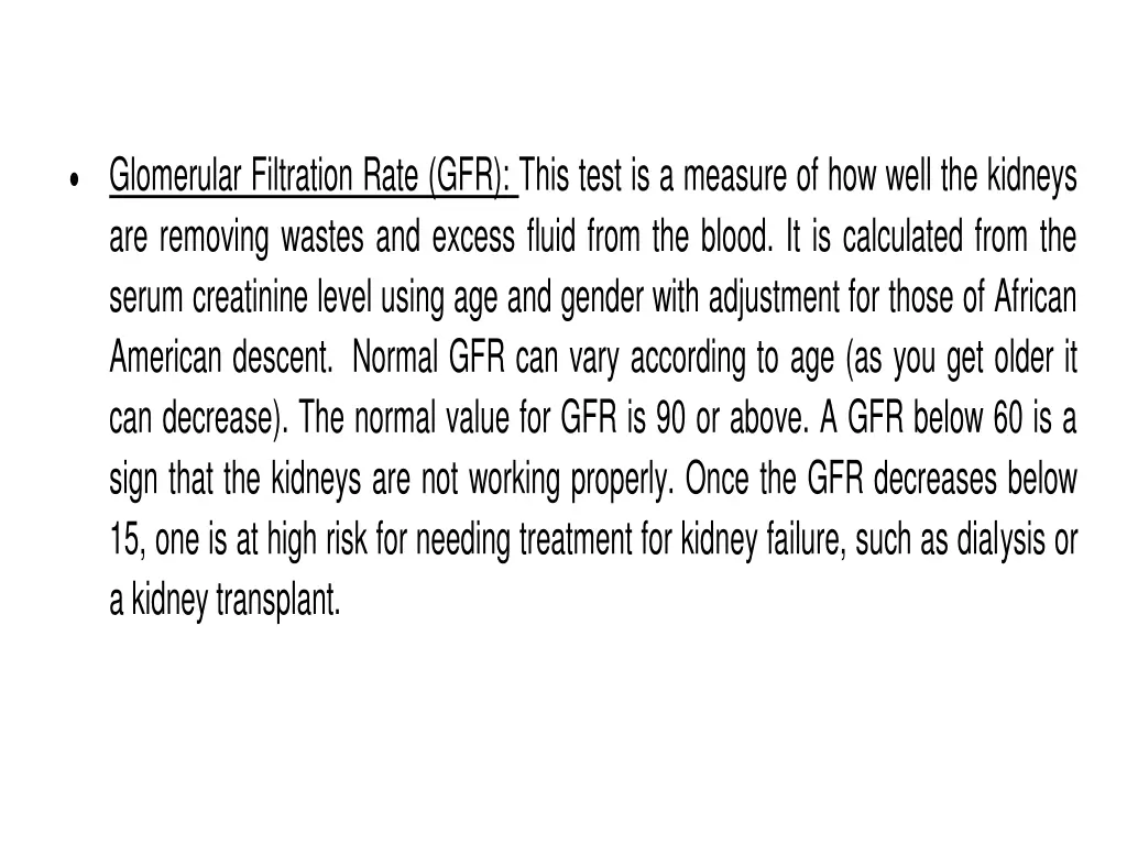 glomerular filtration rate gfr this test