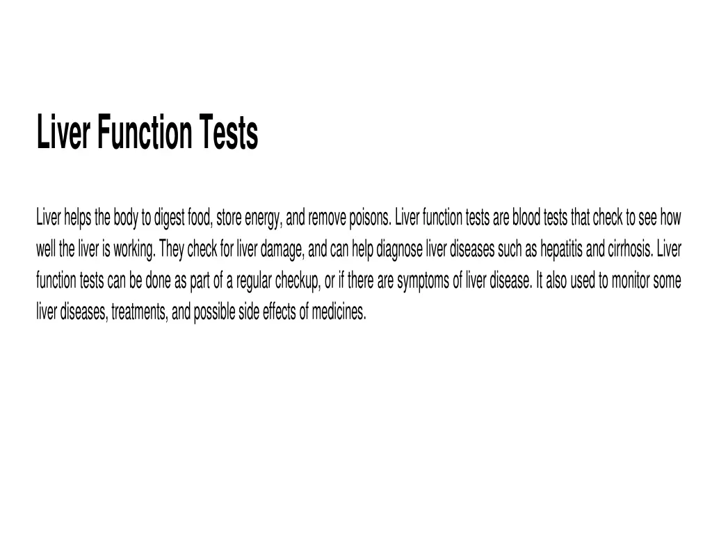 liver function tests