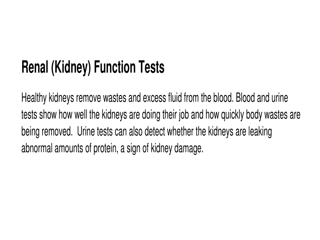 renal kidney function tests