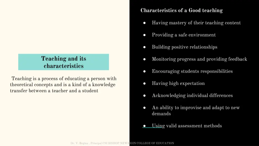 characteristics of a good teaching