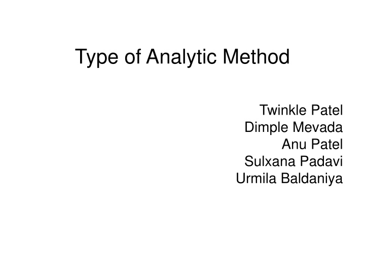 type of analytic method
