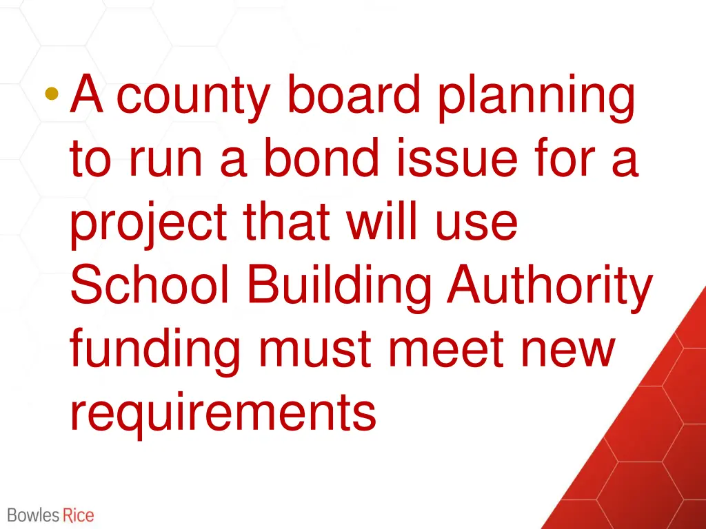 a county board planning to run a bond issue