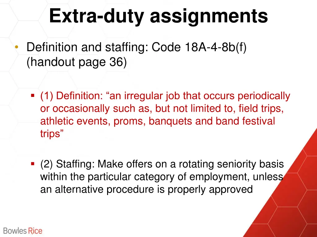 extra duty assignments