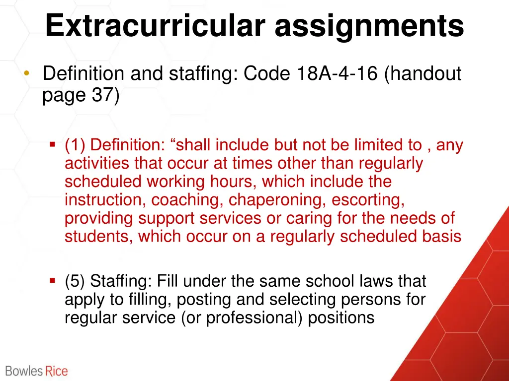 extracurricular assignments