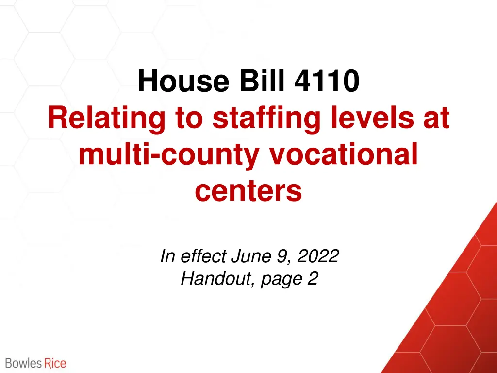 house bill 4110 relating to staffing levels