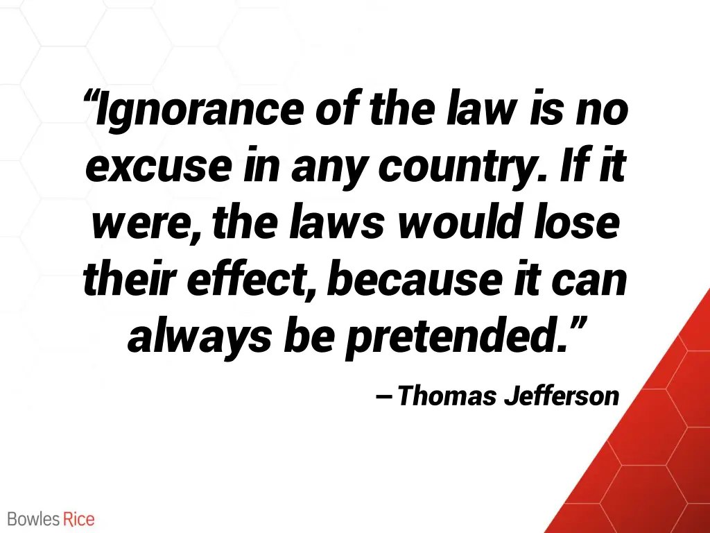 ignorance of the law is no excuse in any country
