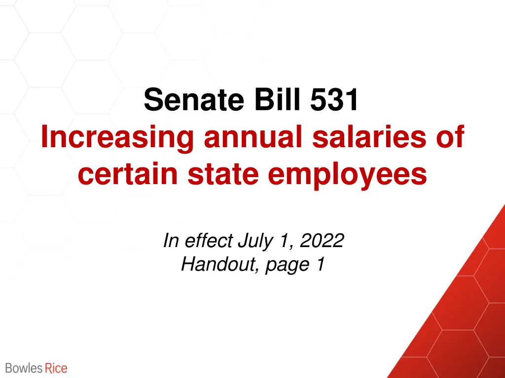 senate bill 531 increasing annual salaries