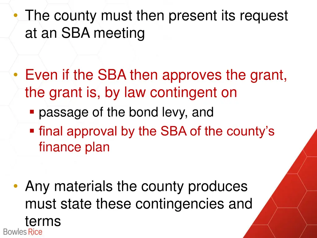the county must then present its request