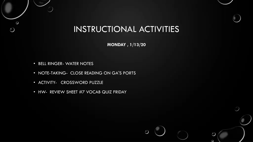 instructional activities