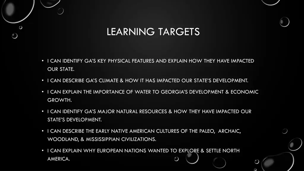 learning targets