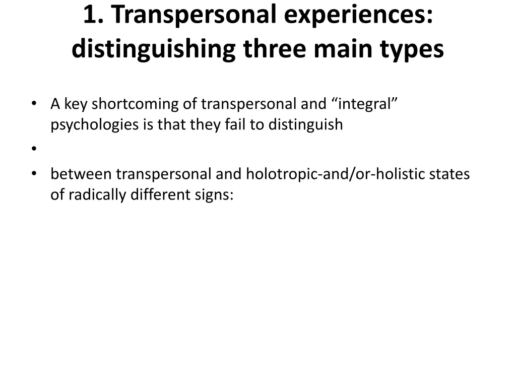 1 transpersonal experiences distinguishing three