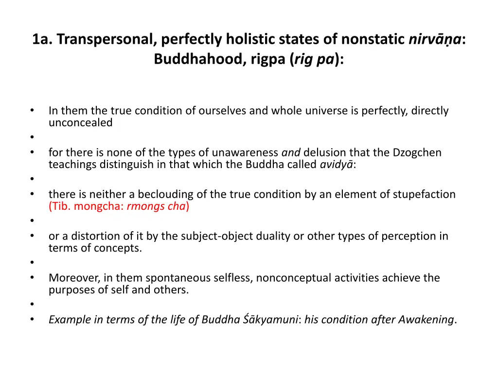 1a transpersonal perfectly holistic states