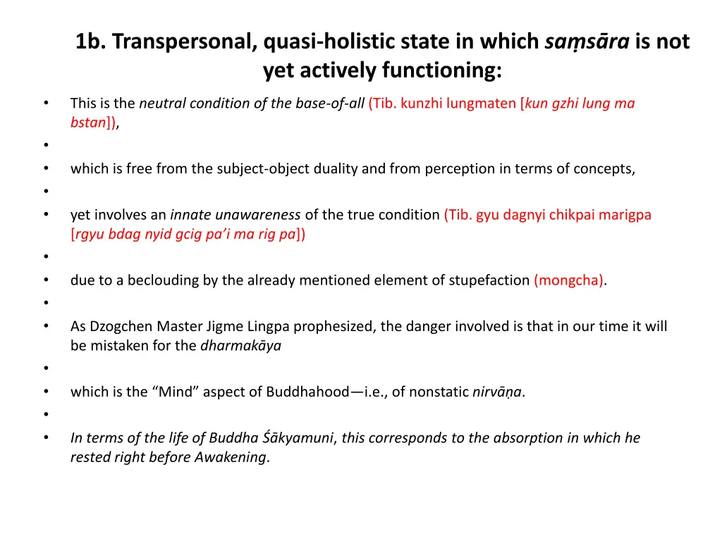1b transpersonal quasi holistic state in which