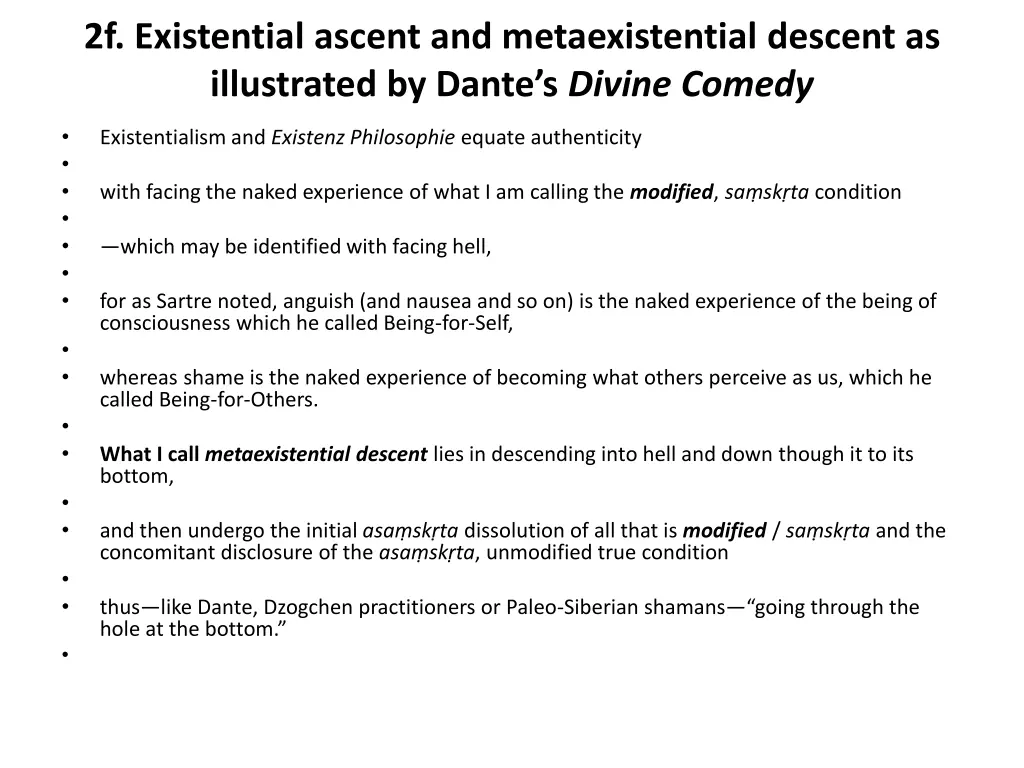 2f existential ascent and metaexistential descent
