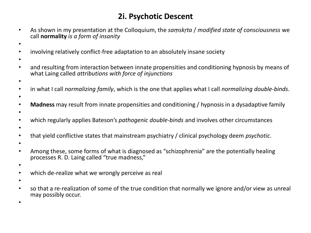 2i psychotic descent