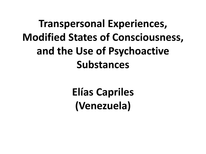 transpersonal experiences modified states