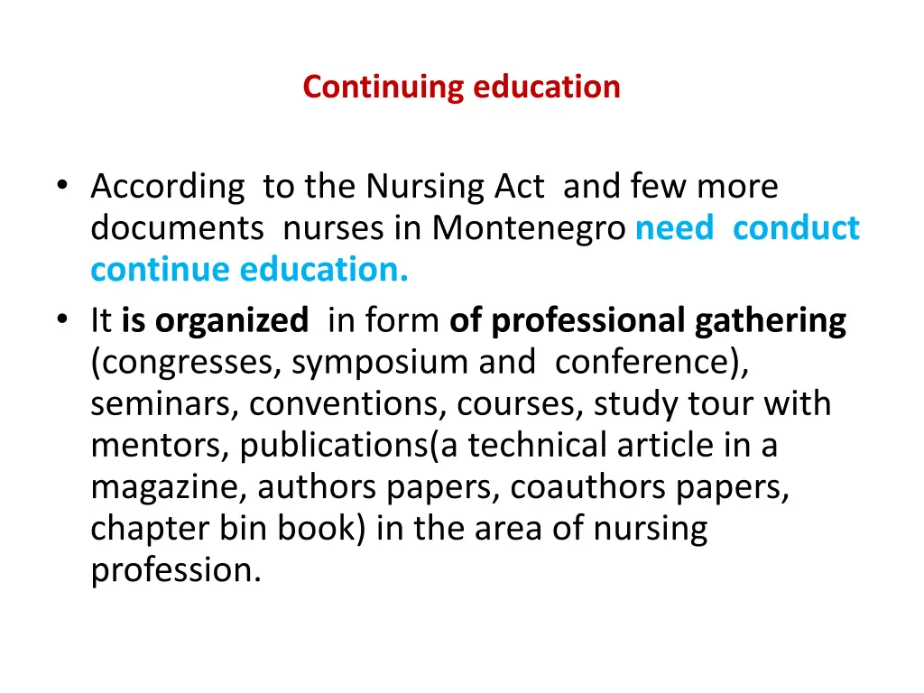 continuing education