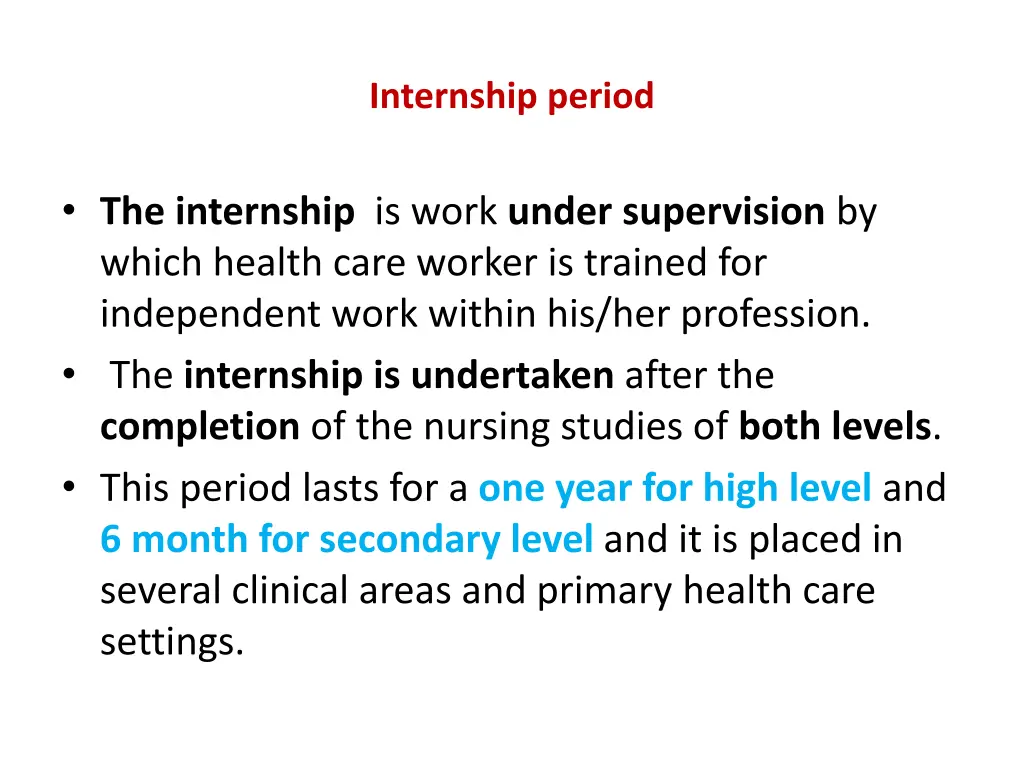 internship period