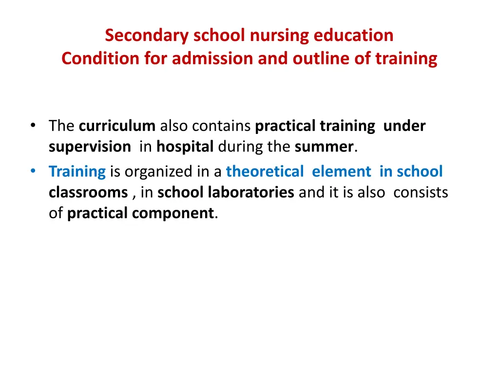 secondary school nursing education condition 2