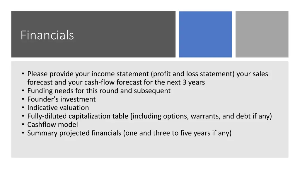 financials