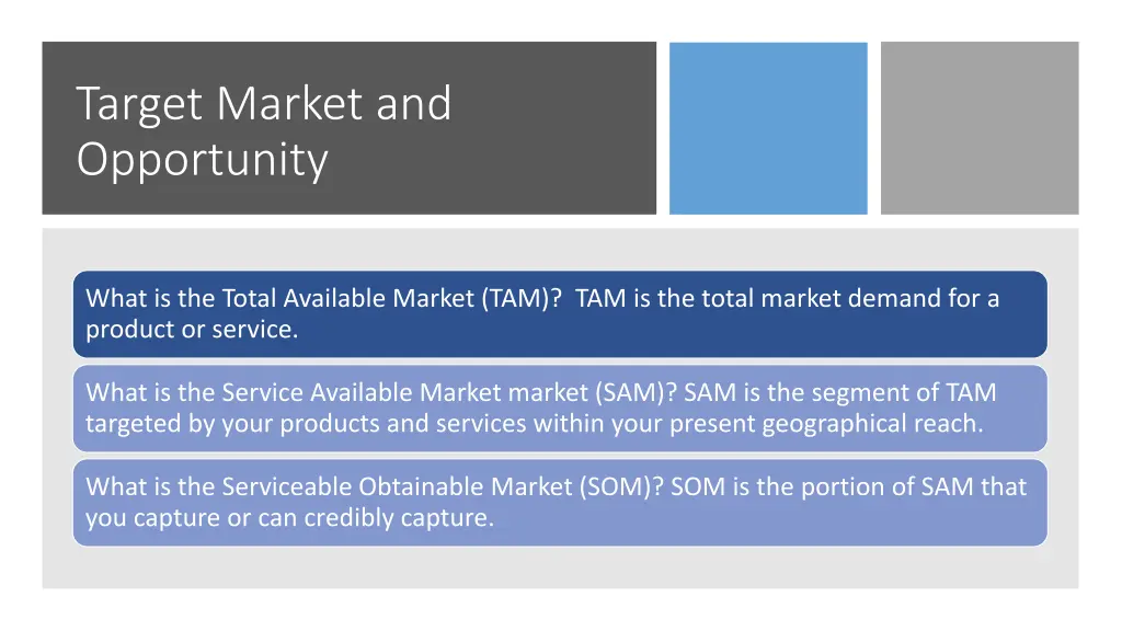 target market and opportunity